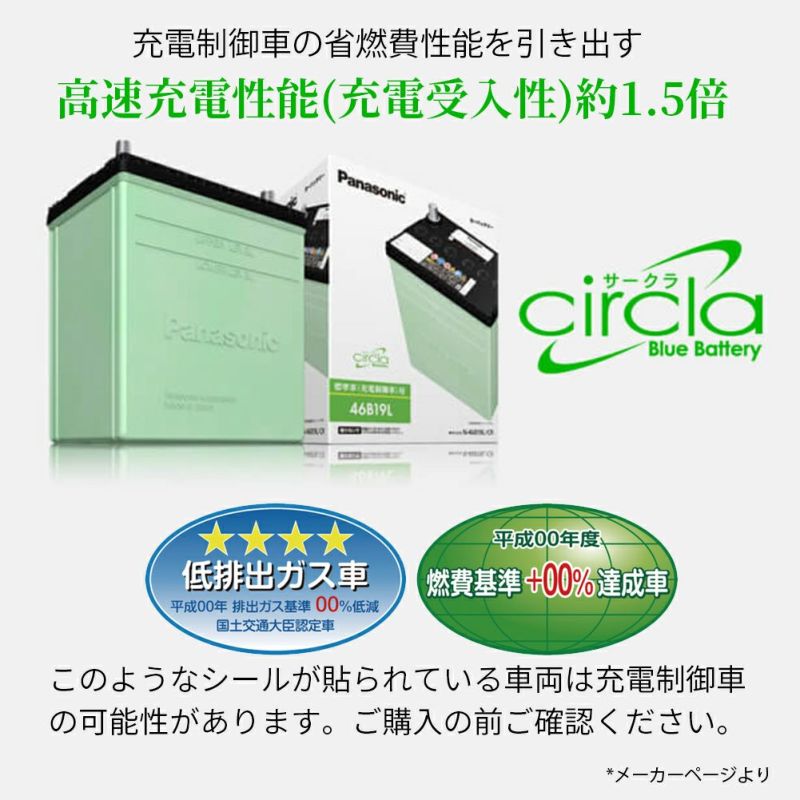 パナソニック circla(サークラ) 充電制御車・標準車用バッテリー